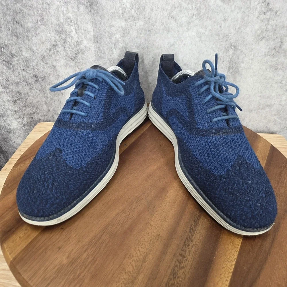 Cole Haan 4.Zerogrand Oxford Shoes Mens 9.5 M Blue Stitchlite‎ Wingtip Light